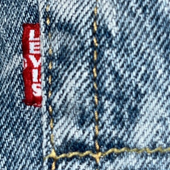 LEVI'S X POKEMON BIG E FLORAL PIKACHU Button Fly Denim Blue Jeans 28X30 - Picture 13 of 16